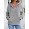 image:imageDokotoo Womens Casual Drawstring Zip Up Thick Hoodies Long Sleeve Fleece Sweatshirts Solid Jacket Coat with Pockets