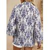 image:imageDokotoo Womens Casual V Neck Allover Floral Print Long Sleeve Chiffon Button Down Blouses Bohemian Top ShirtsBlue