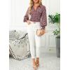 image:imageDokotoo Womens Casual V Neck Allover Floral Print Long Sleeve Chiffon Button Down Blouses Bohemian Top ShirtsPurple