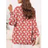image:imageDokotoo Womens Casual V Neck Allover Floral Print Long Sleeve Chiffon Button Down Blouses Bohemian Top ShirtsRed3