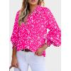 image:imageDokotoo Womens Casual V Neck Allover Floral Print Long Sleeve Chiffon Button Down Blouses Bohemian Top ShirtsRose
