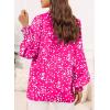 image:imageDokotoo Womens Casual V Neck Allover Floral Print Long Sleeve Chiffon Button Down Blouses Bohemian Top ShirtsRose