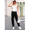 image:imageDokotoo Womens Color Block Casual Baggy Sweatpants High Waisted Joggers Knits Pants with Drawstring Waist Slant Pocket Black Medium