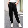 image:imageDokotoo Womens Color Block Casual Baggy Sweatpants High Waisted Joggers Knits Pants with Drawstring Waist Slant Pocket Black Medium