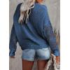 image:imageDokotoo Womens Crewneck Crochet Lace Long Sleeve Hollow Out Cable Knit Sweaters Pullover TopsA Blue