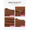 image:imageDokotoo Womens Crewneck Crochet Lace Long Sleeve Hollow Out Cable Knit Sweaters Pullover TopsA Brown