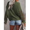 image:imageDokotoo Womens Crewneck Crochet Lace Long Sleeve Hollow Out Cable Knit Sweaters Pullover TopsA Dark Green