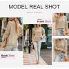 image:imageDokotoo Womens Crewneck Crochet Lace Long Sleeve Hollow Out Cable Knit Sweaters Pullover TopsA Khaki