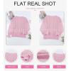 image:imageDokotoo Womens Crewneck Crochet Lace Long Sleeve Hollow Out Cable Knit Sweaters Pullover TopsA Pink