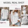 image:imageDokotoo Womens Crewneck Crochet Lace Long Sleeve Hollow Out Cable Knit Sweaters Pullover TopsWhite