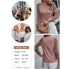 image:imageDokotoo Womens Fall Crewneck Mesh Lace Long Sleeve Ribbed Knit Blouses Solid Color Pullover Tops