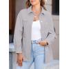 image:imageDokotoo Womens Fall Oversized Long Sleeve Shacket Jackets 2024 Button Down Coats with PocketsGray