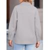 image:imageDokotoo Womens Fall Oversized Long Sleeve Shacket Jackets 2024 Button Down Coats with PocketsGray