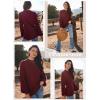 image:imageDokotoo Womens Fall Sweaters 2024 Fashion Cable Knit Mock Neck Lantern Sleeve Casual Loose Pullover Tops