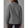 image:imageDokotoo Womens Fashion Half Zip Pullover Casual Quilted Pattern Long Sleeve Oversized Sweatshirts with PocketsLight Grey