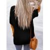 image:imageDokotoo Womens Fashion Spring Summer Tops Basic Loose Short Sleeve Side Slit Ribbed Knit Top Casual Sweaters with PocketBlack