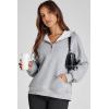 image:imageDokotoo Womens Hoodies Oversized Sweatshirts Half Zip Fleece Long Sleeve Casual Pullover Hooded Sweatshirt Tops