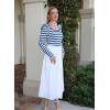 image:imageDokotoo Womens Long Sleeves Bodysuits Striped Sexy Square Neck Sexy Tee Shirt Blouse Plus Size