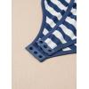 image:imageDokotoo Womens Long Sleeves Bodysuits Striped Sexy Square Neck Sexy Tee Shirt Blouse Plus Size