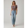 image:imageDokotoo Womens Off Shoulder Printed Mesh Top Ruched Slim Fit BlouseBrown Floral