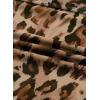 image:imageDokotoo Womens Off Shoulder Printed Mesh Top Ruched Slim Fit BlouseKhaki Leopard