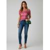 image:imageDokotoo Womens Off Shoulder Printed Mesh Top Ruched Slim Fit BlouseRed Plaid