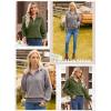 image:imageDokotoo Womens Quarter Zip Pullover Turtleneck Sweater Long Sleeve Fall Outfits Ribbed Knit Winter Sweaters
