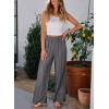 image:imageDokotoo Womens Ruffled Smocked High Waist Slant Pocket Straight Tencel Denim Jeans Summer Lightweight Pants