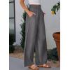 image:imageDokotoo Womens Ruffled Smocked High Waist Slant Pocket Straight Tencel Denim Jeans Summer Lightweight Pants