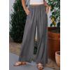 image:imageDokotoo Womens Ruffled Smocked High Waist Slant Pocket Straight Tencel Denim Jeans Summer Lightweight Pants