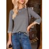image:imageDokotoo Womens Shirts Lightweight 2026 Summer Fashion 34 Length Sleeve T Shirts Casual Crew Neck Basic BlousesMedium Grey