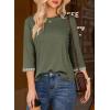 image:imageDokotoo Womens Shirts Lightweight 2026 Summer Fashion 34 Length Sleeve T Shirts Casual Crew Neck Basic BlousesVineyard Green