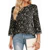 image:imageDokotoo Womens Shirts Lightweight 2026 Summer Fashion 34 Length Sleeve T Shirts Casual Crew Neck Basic BlousesZ Black