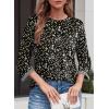 image:imageDokotoo Womens Shirts Lightweight 2026 Summer Fashion 34 Length Sleeve T Shirts Casual Crew Neck Basic BlousesZ Black