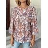 image:imageDokotoo Womens Shirts Lightweight 2026 Summer Fashion 34 Length Sleeve T Shirts Casual Crew Neck Basic BlousesZ Brown