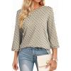 image:imageDokotoo Womens Shirts Lightweight 2026 Summer Fashion 34 Length Sleeve T Shirts Casual Crew Neck Basic BlousesZ Khaki