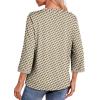 image:imageDokotoo Womens Shirts Lightweight 2026 Summer Fashion 34 Length Sleeve T Shirts Casual Crew Neck Basic BlousesZ Khaki