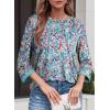 image:imageDokotoo Womens Shirts Lightweight 2026 Summer Fashion 34 Length Sleeve T Shirts Casual Crew Neck Basic BlousesZ Sky Blue 1