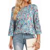 image:imageDokotoo Womens Shirts Lightweight 2026 Summer Fashion 34 Length Sleeve T Shirts Casual Crew Neck Basic BlousesZ Sky Blue 1