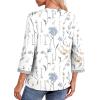 image:imageDokotoo Womens Shirts Lightweight 2026 Summer Fashion 34 Length Sleeve T Shirts Casual Crew Neck Basic BlousesZ White