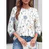 image:imageDokotoo Womens Shirts Lightweight 2026 Summer Fashion 34 Length Sleeve T Shirts Casual Crew Neck Basic BlousesZ White