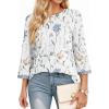 image:imageDokotoo Womens Shirts Lightweight 2026 Summer Fashion 34 Length Sleeve T Shirts Casual Crew Neck Basic BlousesZ White