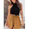 image:imageDokotoo Womens Shorts Cotton High Elastic Waisted Pleated Ruffle Beach Flowy Casual Shorts SXL