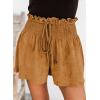 image:imageDokotoo Womens Shorts Cotton High Elastic Waisted Pleated Ruffle Beach Flowy Casual Shorts SXL