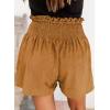 image:imageDokotoo Womens Shorts Cotton High Elastic Waisted Pleated Ruffle Beach Flowy Casual Shorts SXL