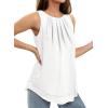 image:imageDokotoo Womens Summer Tank Tops Pleated Crewneck Waffle Knit Tunic Tops Trendy Loose Fit Sleeveless Blouses