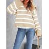 image:imageDokotoo Womens Sweaters Fall Clothes for Women 2023 Trendy Autumn Fashion Ladies Sweaters Fall Tops for Women Lightweight V Neck Cute Soft Winter Knit Pullover Sweaters A Khaki