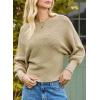 image:imageDokotoo Womens Sweaters Off The Shoulder 2025 Fall Batwing Casual Loose Fashion Sweater PulloversApricot