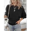 image:imageDokotoo Womens Sweaters Off The Shoulder 2025 Fall Batwing Casual Loose Fashion Sweater PulloversBlack