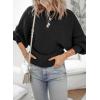 image:imageDokotoo Womens Sweaters Off The Shoulder 2025 Fall Batwing Casual Loose Fashion Sweater PulloversBlack